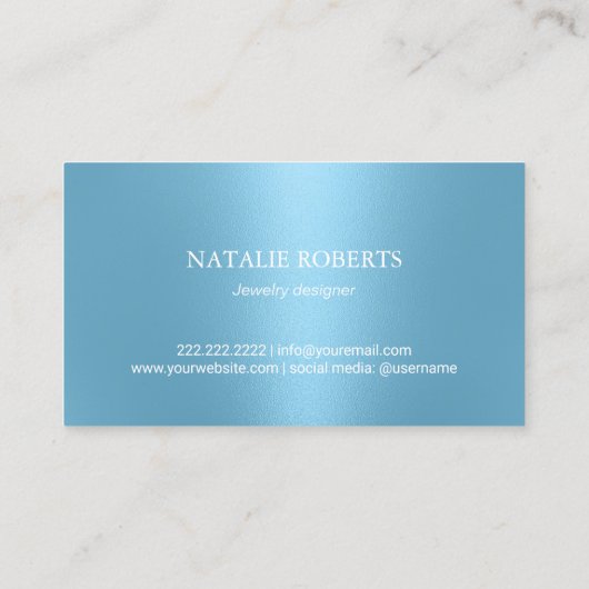 Handgemaakte sieraden Bright Diamond Modern Blauw Visitekaartje (Achterkant)