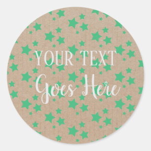 Handgemaakte sterren Craft Green Ronde Sticker