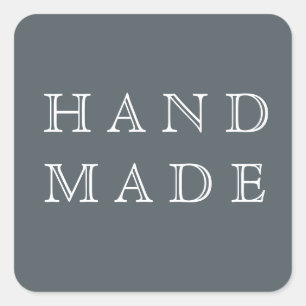 Handgemaakte Sticker met modern script stalen blau