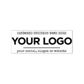 Handgemaakte Uw Bedrijf Inline Logo Custom Rubberstempel (Gestempeld)