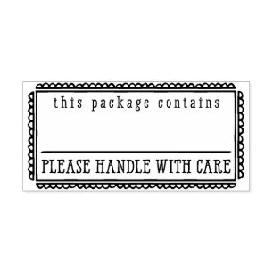 HANDGEMAAKTE VERPAKKING schattig dit pakket bevat Rubberstempel