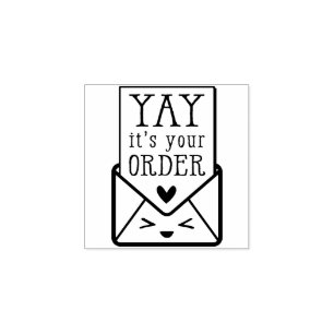 HANDGEMAAKTE VERPAKKING schattige envelop hand get Rubberstempel