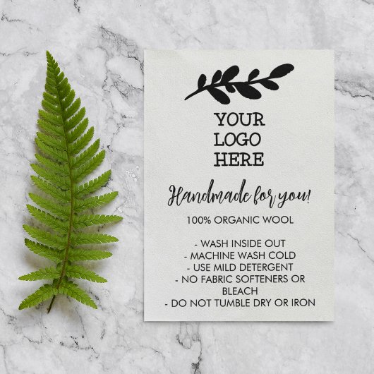 Handgemaakte wasinstructies Sociale media Logo Visitekaartje