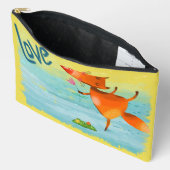Handgemaakte Waterverf Funny Fox Etui (Open)