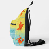 Handgemaakte Waterverf Funny Fox Sling Bag (Rechts)