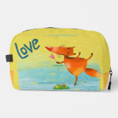 Handgemaakte Waterverf Funny Fox Toilettasje (Voorkant)