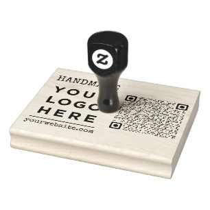 Handgemaakte website Business Logo Qr Code Custom Rubberstempel