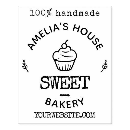 Handgemaakte website Cute Business Logo Custom Rubberstempel (Afrduk)