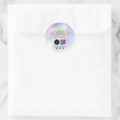 handgemaakte zakelijke QR-code Ronde Sticker (Tas)