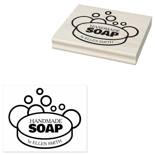 Handgemaakte zeep, Custom Business Large Rubberstempel (Gestempeld)