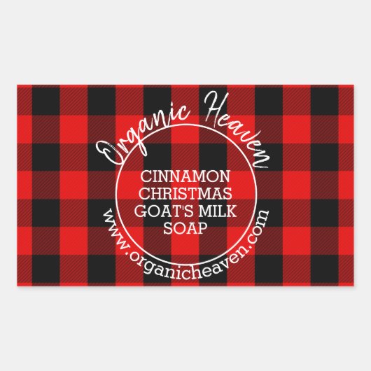 Handgemaakte zeep houthakker Plaid Rood Productlab Rechthoekige Sticker (Voorkant)