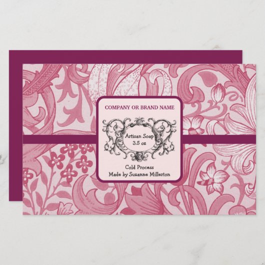 Handgemaakte zeep inpakpapier ontwerpblad (Voorkant / Achterkant)