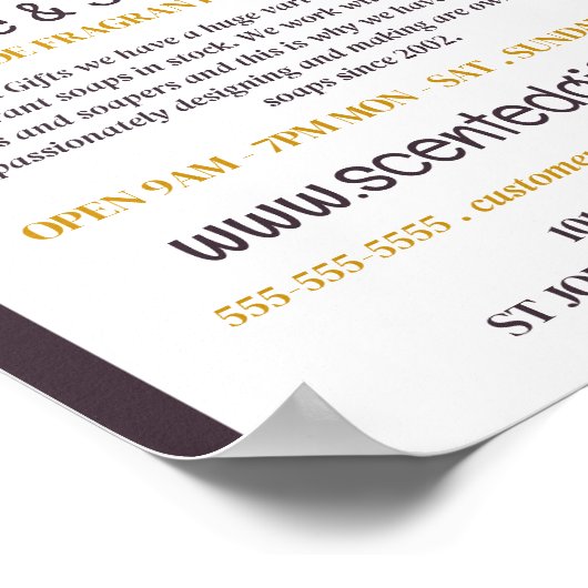 Handgemaakte zeep, kaars en zeep Maker Adverteren Poster (Hoek)