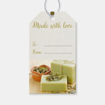 Handgemaakte zeep label. Gemaakt met liefde