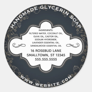 Handgemaakte zeep Label Rustic Black Gold Botanica