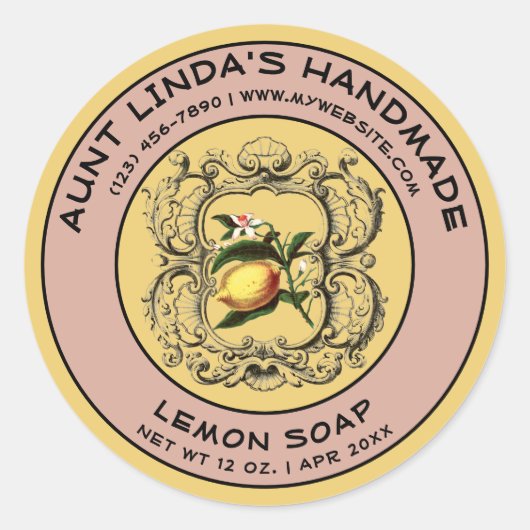 handgemaakte zeep label Sjabloon (Voorkant)