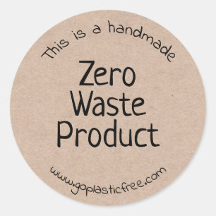 Handgemaakte Zero Waste Kraft-productetiketten Ronde Sticker
