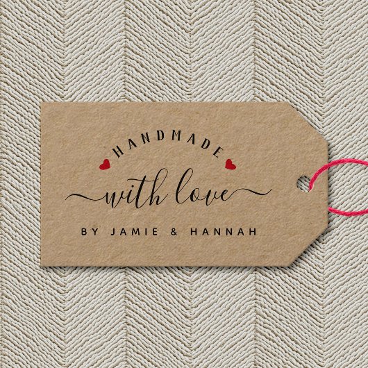 HANDGEMAATKT MET LIEFDE Aangepast Modern Schrift K Cadeaulabel