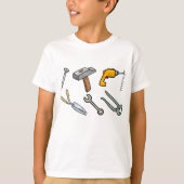 Handgereedschap Hamer Boor en Sleutel T-shirt (Voorkant)