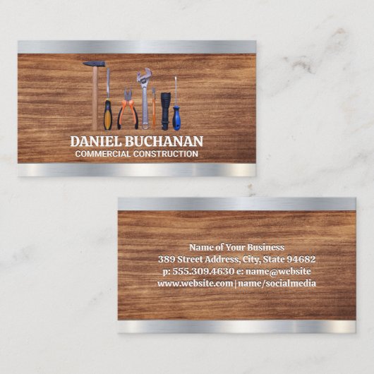Handgereedschap | Hout en metaal Visitekaartje (Voorkant / Achterkant)