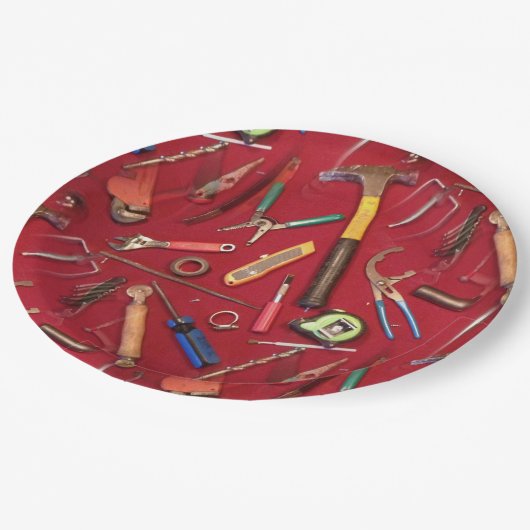 Handgereedschap voor onderhoud en handgereedschap  papieren bordje (Gekanteld)