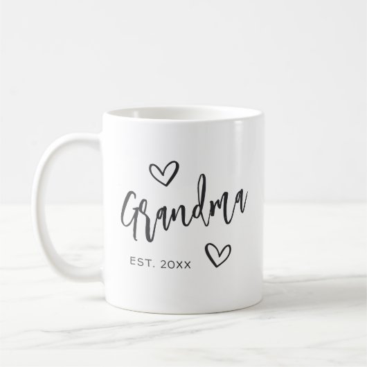 Handgeschetst het Grootma Jaar van het Manuscript  Koffiemok (Links)