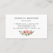 Handgeschilde botanische Rozen en olie Visitekaartje (Achterkant)