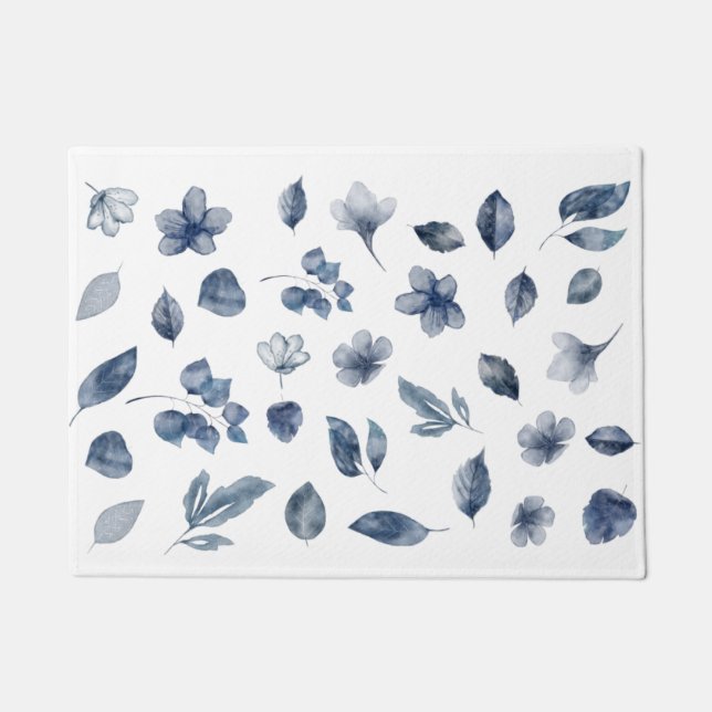 Handgeschilde elementen van de Waterverf in Autumn Deurmat (Voorkant)