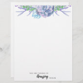 Handgeschilde Waterverf Succulent ongegloofd papie (Voorkant / Achterkant)