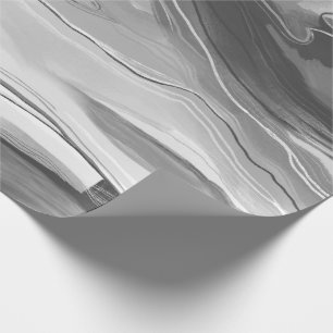 Handgeschilderd abstract schilderij, zwart wit cadeaupapier
