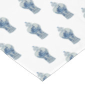 Handgeschilderd blauw en wit gember tafelkleed (Gekanteld)