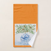 Handgeschilderd blauw en witte gember pot bad handdoek (Handdoek)