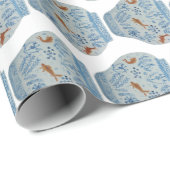 Handgeschilderd blauw en witte gember pot cadeaupapier (Rol Hoek)