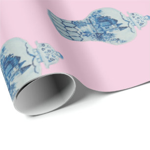 Handgeschilderd blauw en witte gember pot cadeaupapier