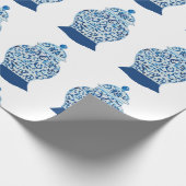 Handgeschilderd blauw en witte gember pot cadeaupapier (Hoek)