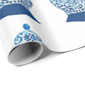 Handgeschilderd blauw en witte gember pot cadeaupapier (Rol Hoek)