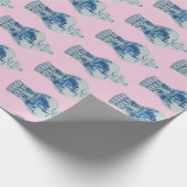 Handgeschilderd blauw en witte gember pot cadeaupapier (Hoek)