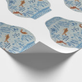 Handgeschilderd blauw en witte gember pot cadeaupapier (Hoek)