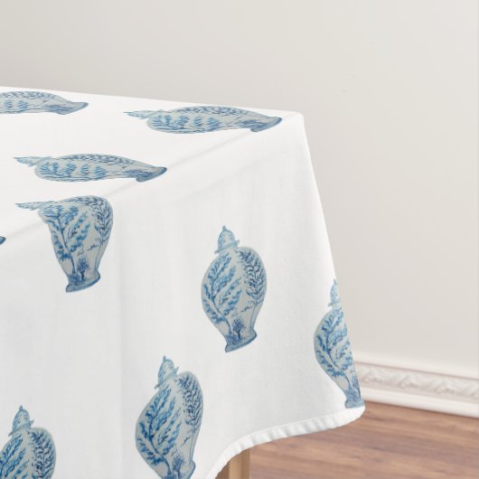 Handgeschilderd blauw en witte gember pot tafelkleed (Voorbeeld)