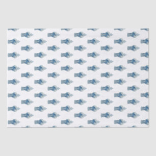 Handgeschilderd blauw en witte gember pot tissuepapier