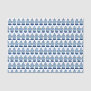 Handgeschilderd blauw en witte gember pot tissuepapier