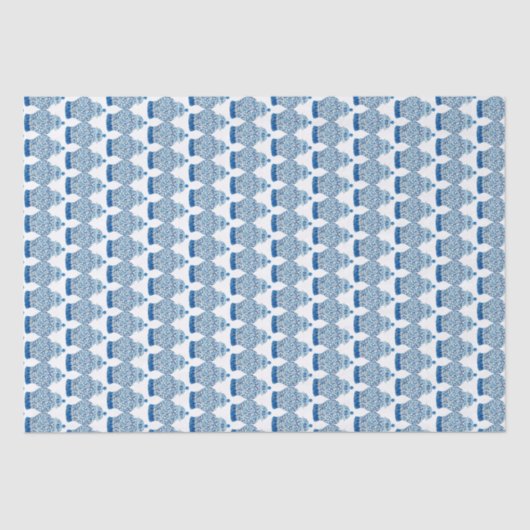 Handgeschilderd blauw en witte gember pot tissuepapier (Voorkant)