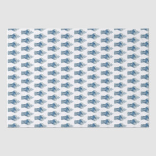 Handgeschilderd blauw en witte gember pot tissuepapier