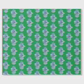 Handgeschilderd blauw en witte gember potten cadeaupapier (Vlak)