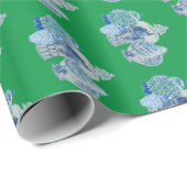 Handgeschilderd blauw en witte gember potten cadeaupapier (Rol Hoek)