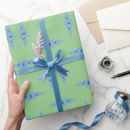 Handgeschilderd blauw gember verlooppapier cadeaupapier (Geschenken)