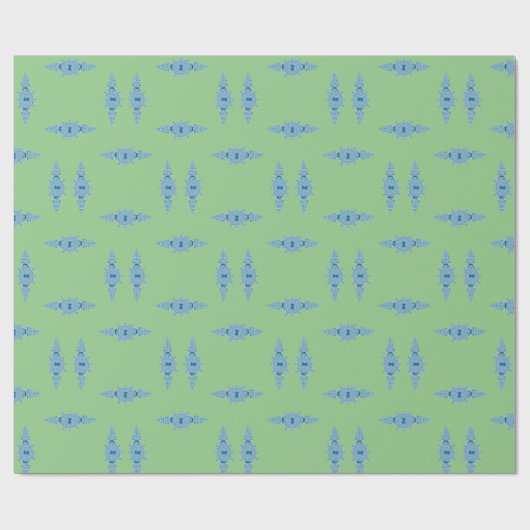 Handgeschilderd blauw gember verlooppapier cadeaupapier (Vlak)