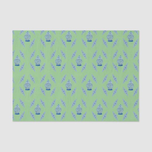 Handgeschilderd blauw gember verlooppapier tissuepapier (Voorkant)