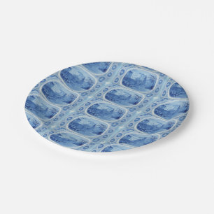 Handgeschilderd blauw Willow Toile Papieren Bordje