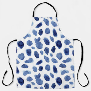 Handgeschilderd, blauwe Waterverf vlekken. Schort